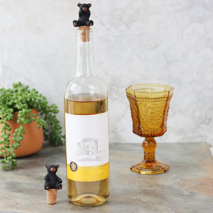 Bear Cubs Wine Corks with Open Arms - Set of 2