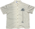 Beige Embroidered Palmtree Summer Shirt