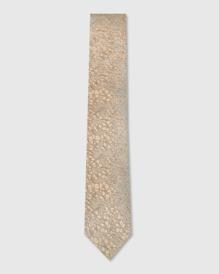 Beige Silk Jacquard Tie - Whitmore