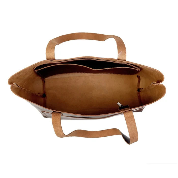 Bella Buffalo Leather Tote Bag Brown