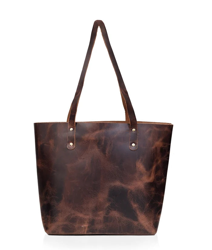 Bella Buffalo Leather Tote Bag Brown