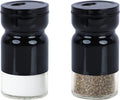Black Glass & Metal Salt and Pepper Shakers