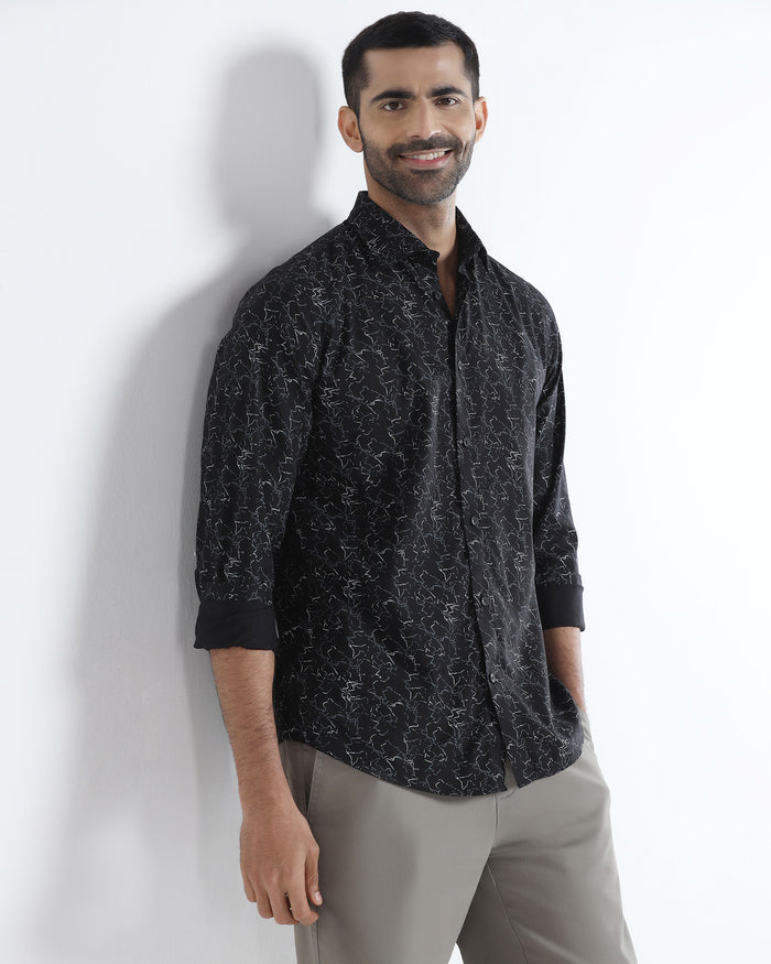 Black Printed Shirt - Hoden