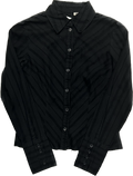 Black Ribbed Fitted Shirt