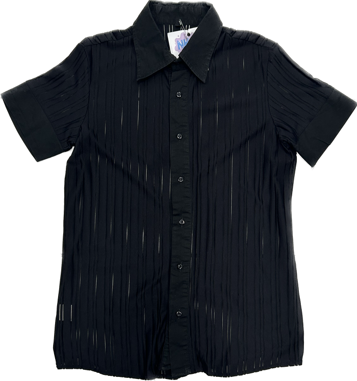 Black See-Through Stripey Shirt