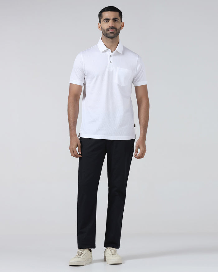 Black Textured Khakis - Oak