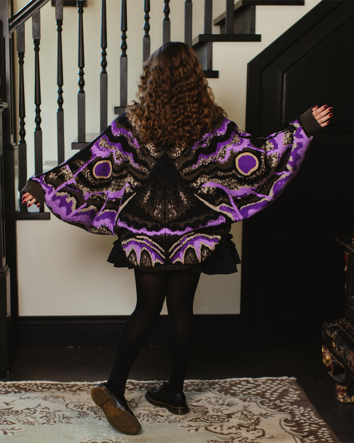 Black Witch Moth Cardigan (Pre-Order CLOSED) (ESD: August 30th - September 10th, 2026)