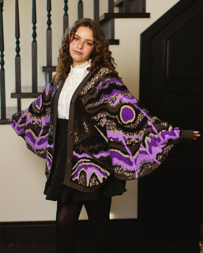 Black Witch Moth Cardigan (Pre-Order CLOSED) (ESD: August 30th - September 10th, 2026)