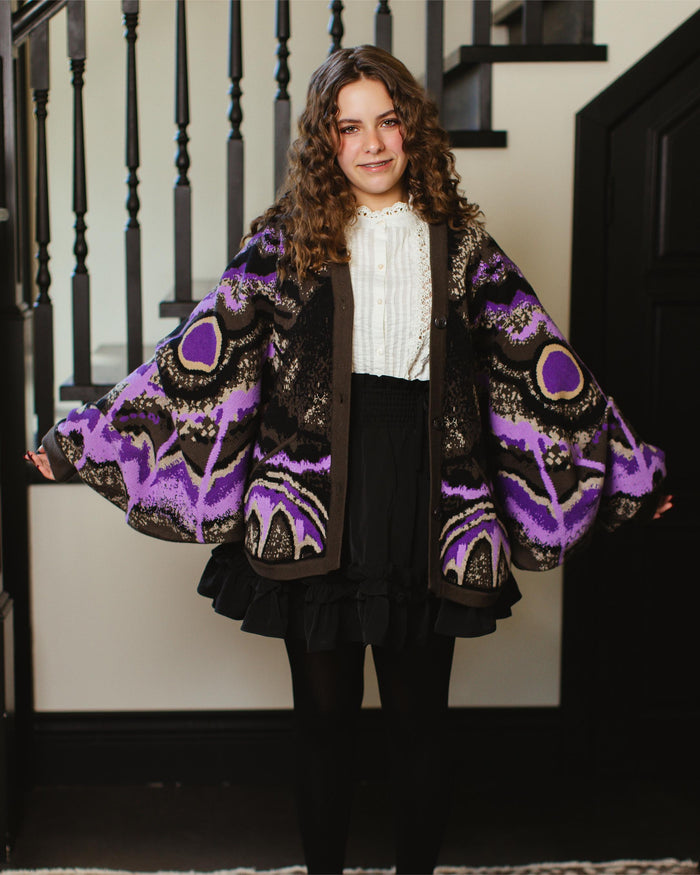 Black Witch Moth Cardigan (Pre-Order CLOSED) (ESD: August 30th - September 10th, 2026)