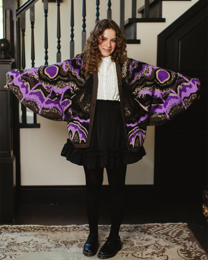 Black Witch Moth Cardigan (Pre-Order CLOSED) (ESD: August 30th - September 10th, 2026)