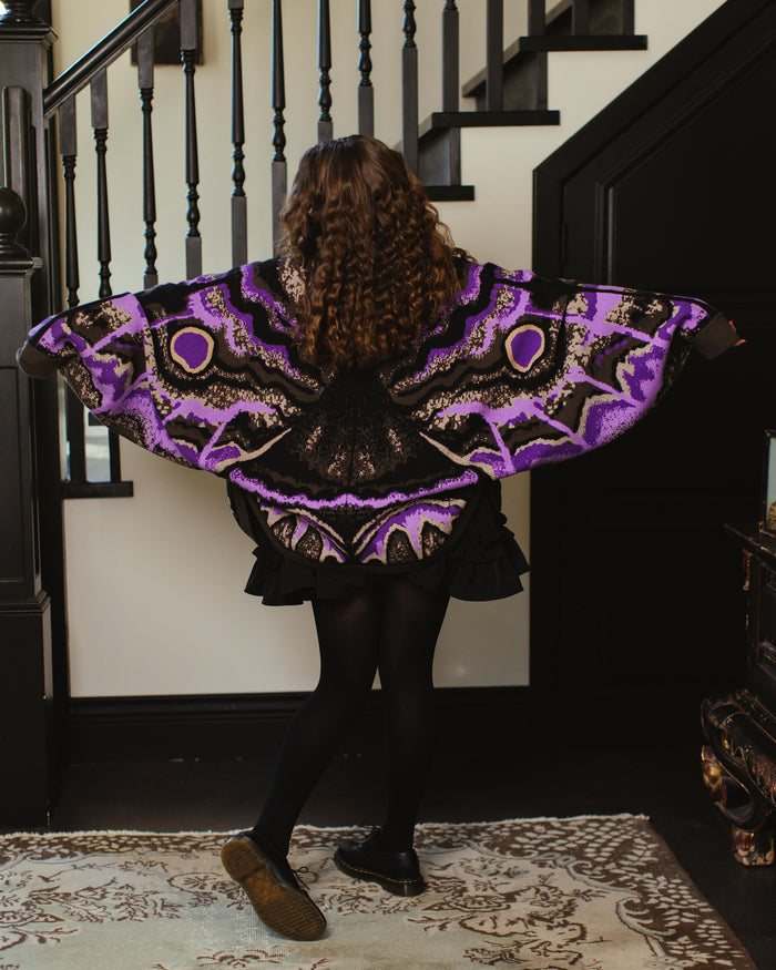Black Witch Moth Cardigan (Pre-Order CLOSED) (ESD: August 30th - September 10th, 2026)