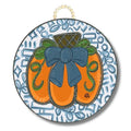 Blue Bow Pumpkin Door Hanger