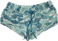 Blue Coral Pattern Booty Shorts