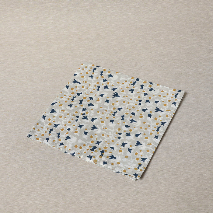 Blue dijon floral napkin