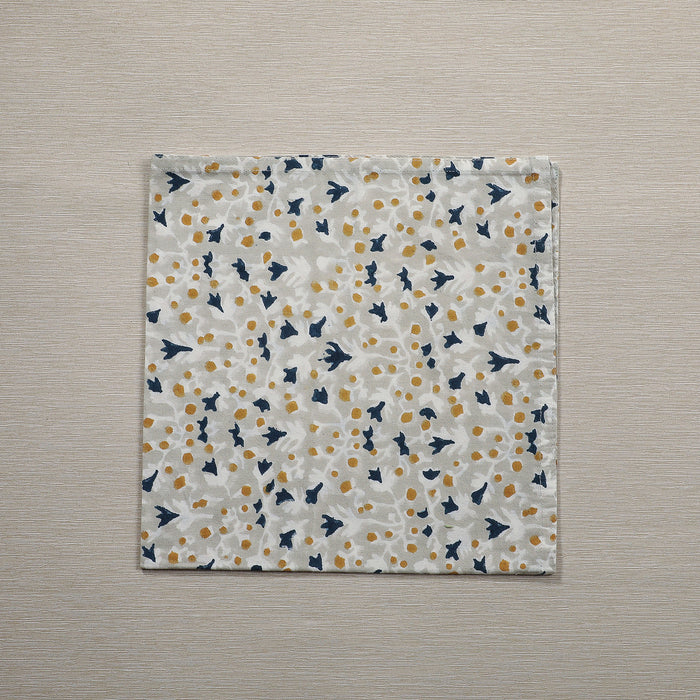 Blue dijon floral napkin