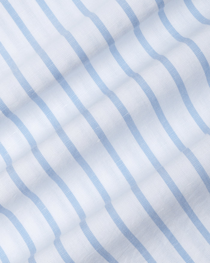 Blue Linen Stripe Shirt - Marzel