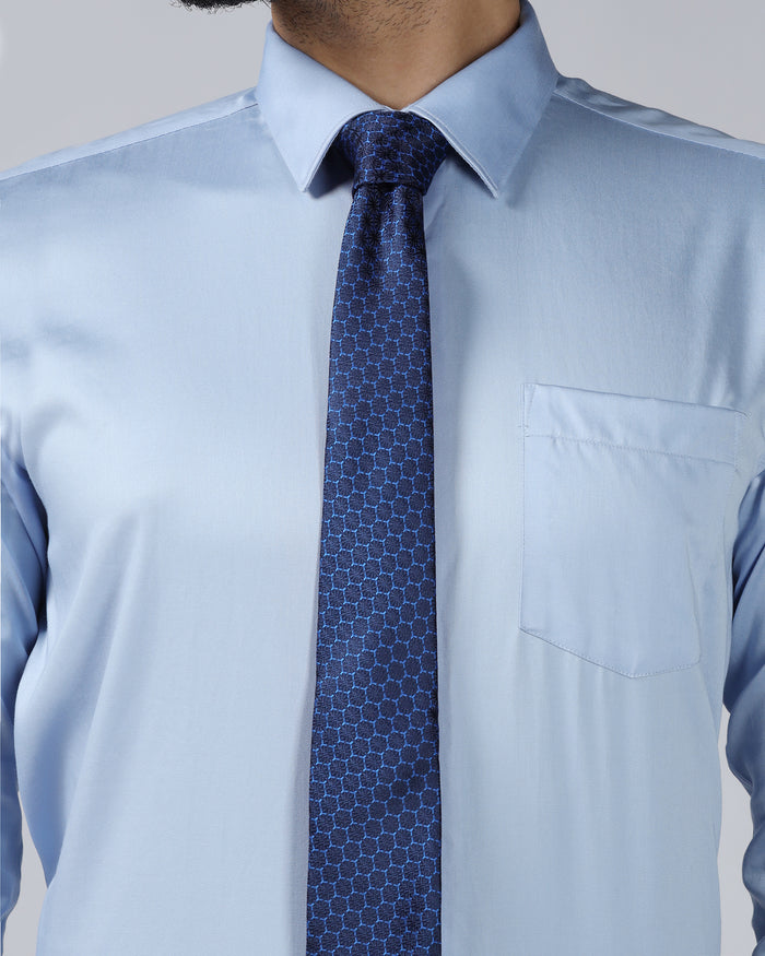 Blue Solid Tie - Wyatt