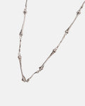 BONES NECKLACE - silver bone link necklace, detail close-up - Cold Culture