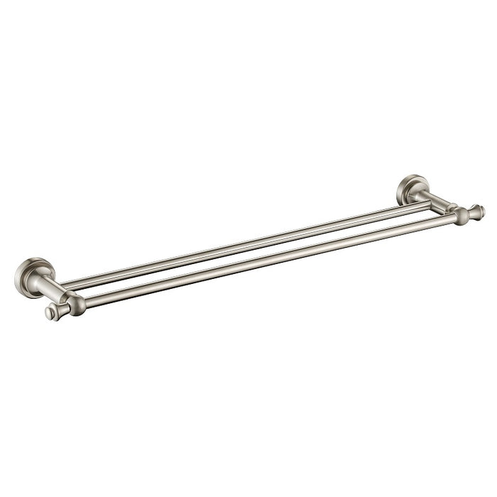 Bordeaux/Montpellier Brushed Nickel Double Towel Rail - Acqua Bathrooms