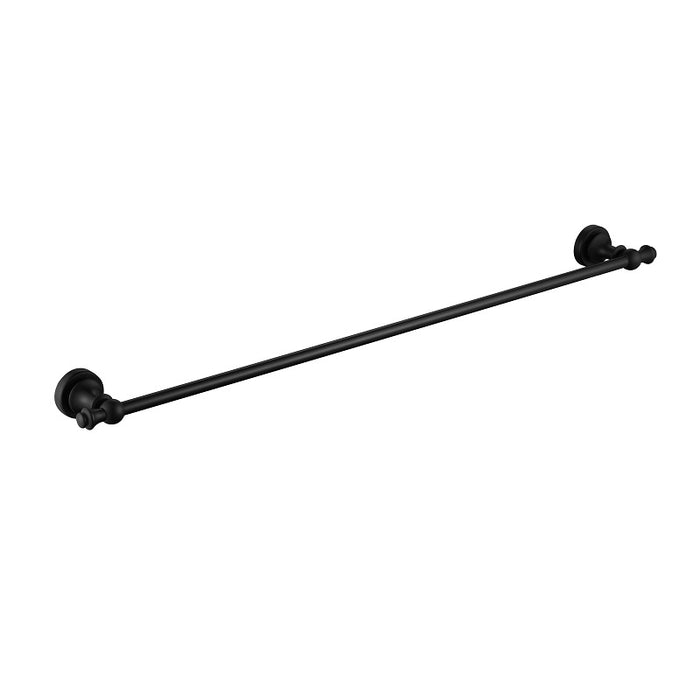 Bordeaux/Montpellier 750mm Matte Black Traditional Single Towel Rail - Acqua Bathrooms