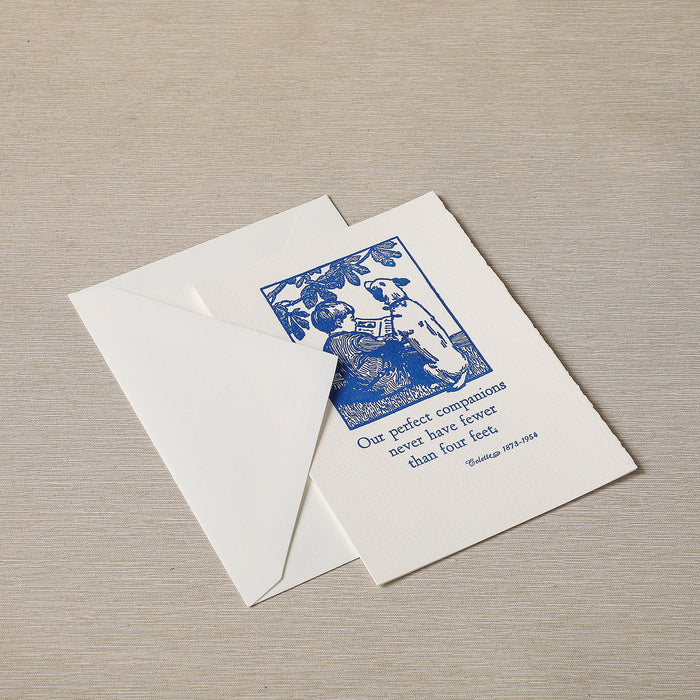 Boy & Dog Letterpress Notecard