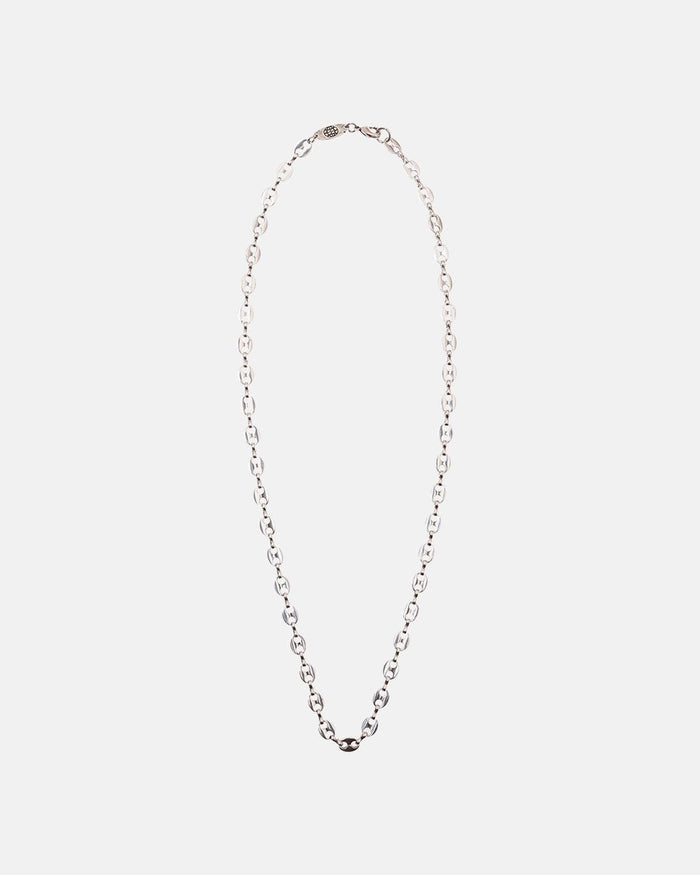 BRAIDED CHAIN - silver chain necklace, flat lay - Cold Culture