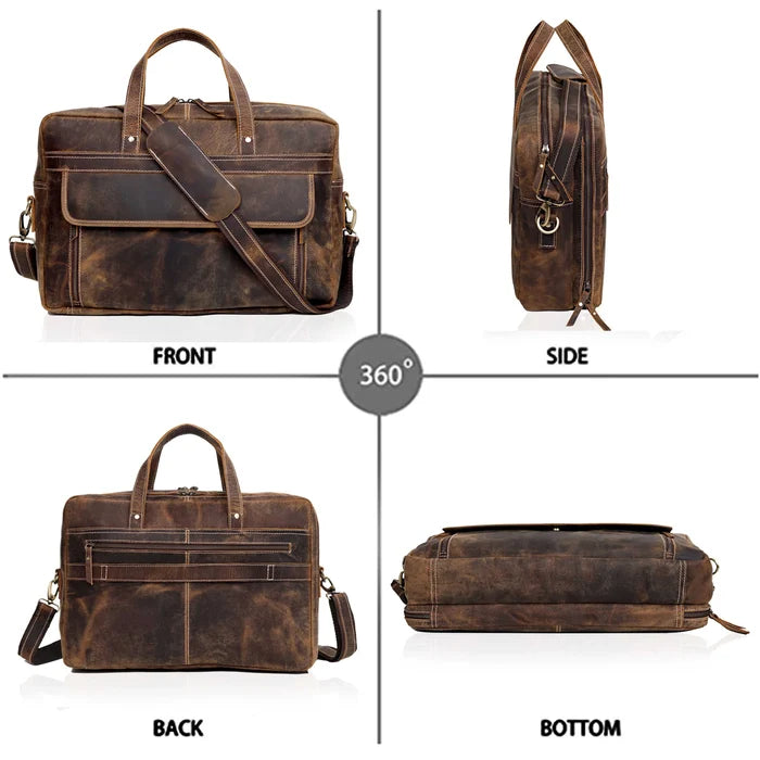 Brown Fresno Laptop Leather Briefcase