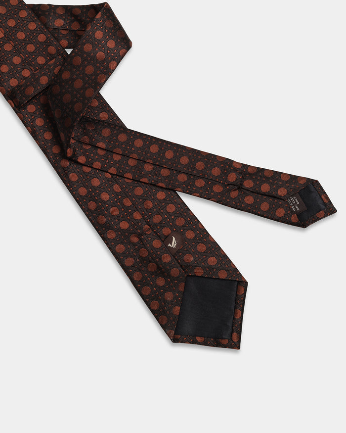 Brown Silk Jacquard Tie - Willet