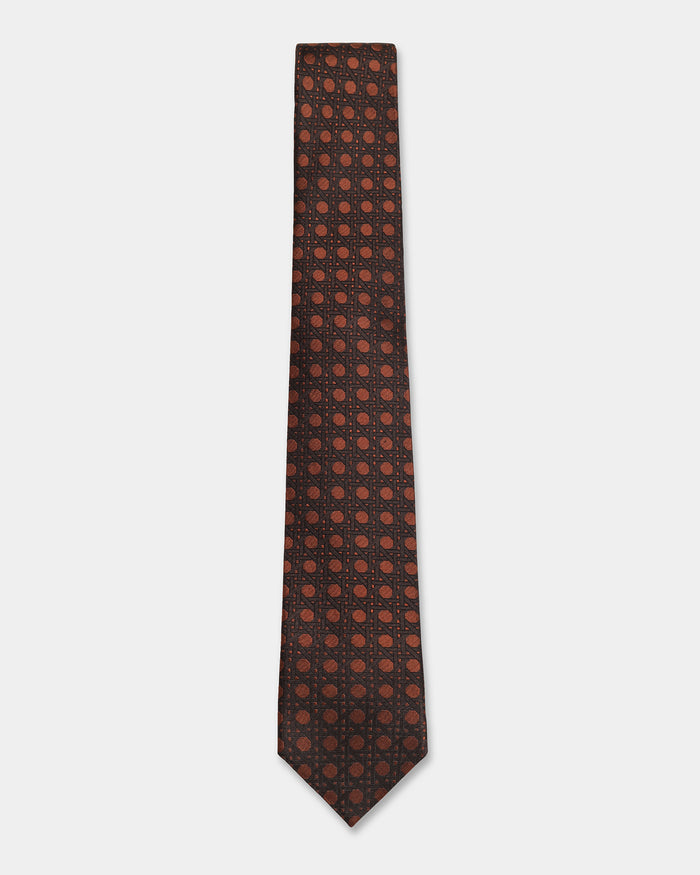 Brown Silk Jacquard Tie - Willet