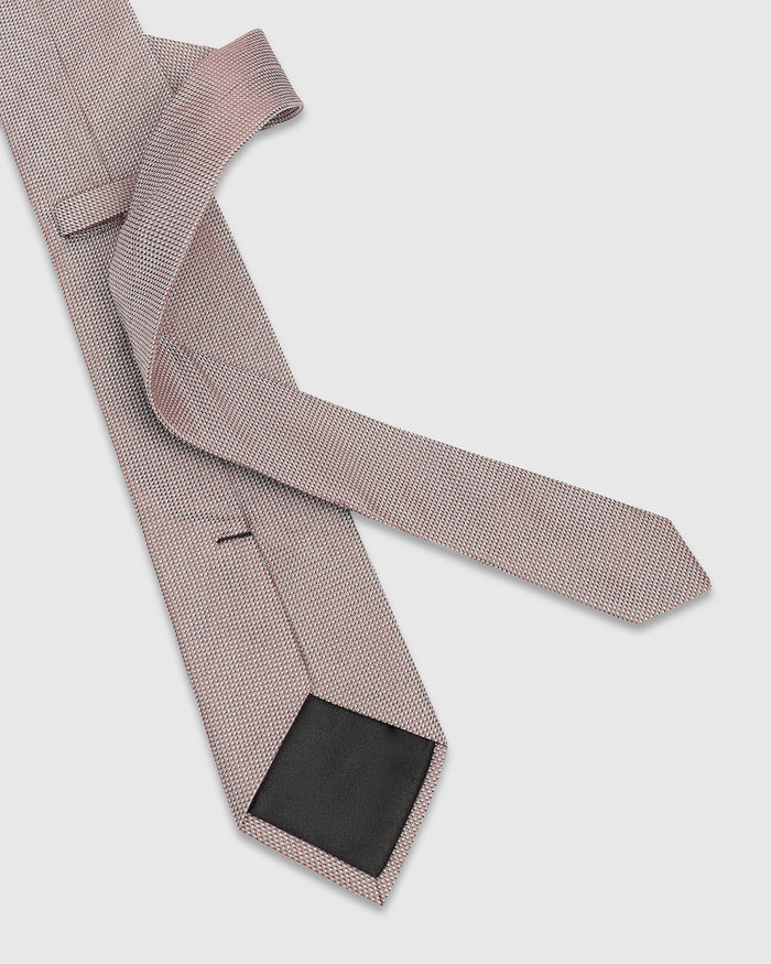 Brown Silk Jacquard Tie - Wolle