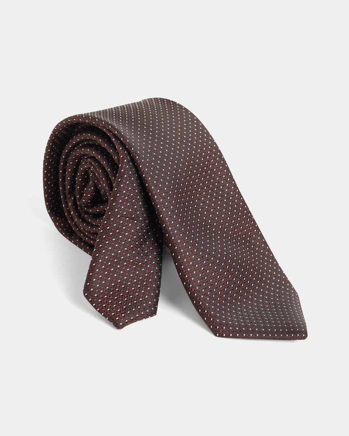 Brown Solid Tie - Widolan