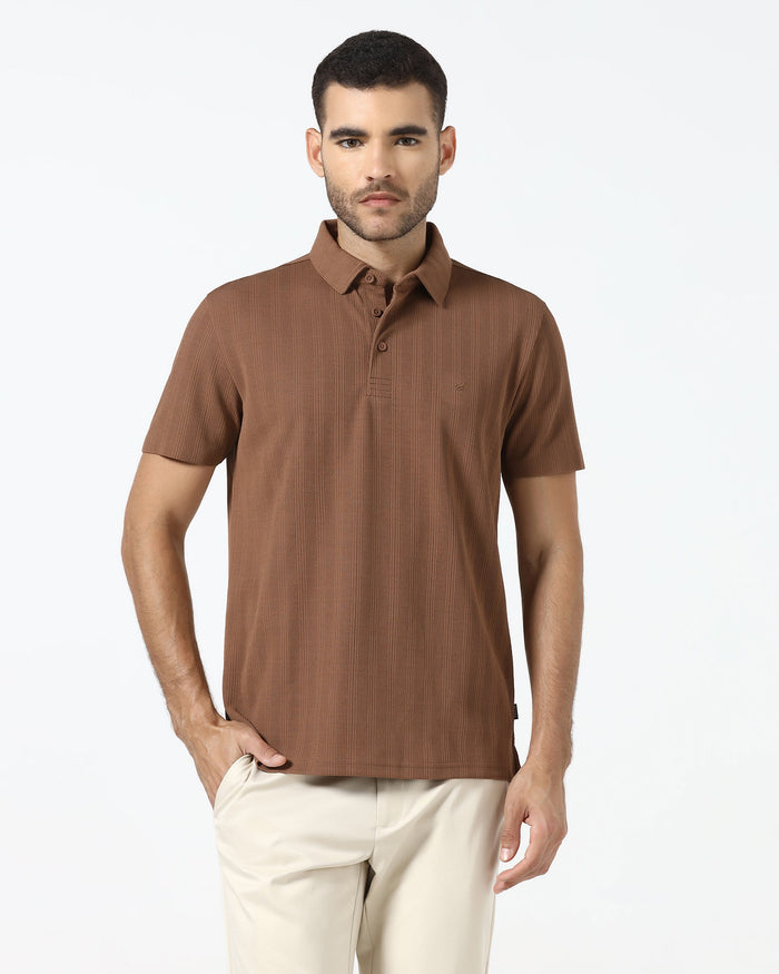 Brown TechPro Textured Polo - Jenny
