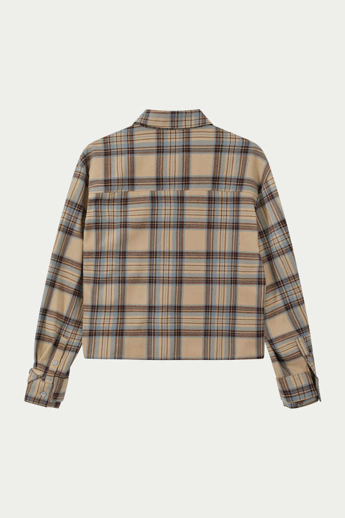 BRUSHED CHECK SHIRT - BEIGE