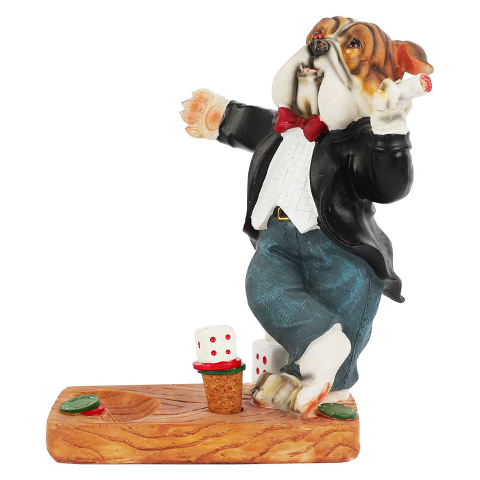 Bull Dog Poker Wine Bottle Holder