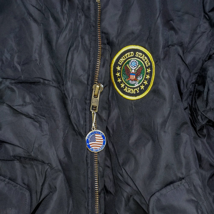 Burk's Bay Black MA-1 Flight Jacket - Large - Army & Outdoors - Flight Jackets