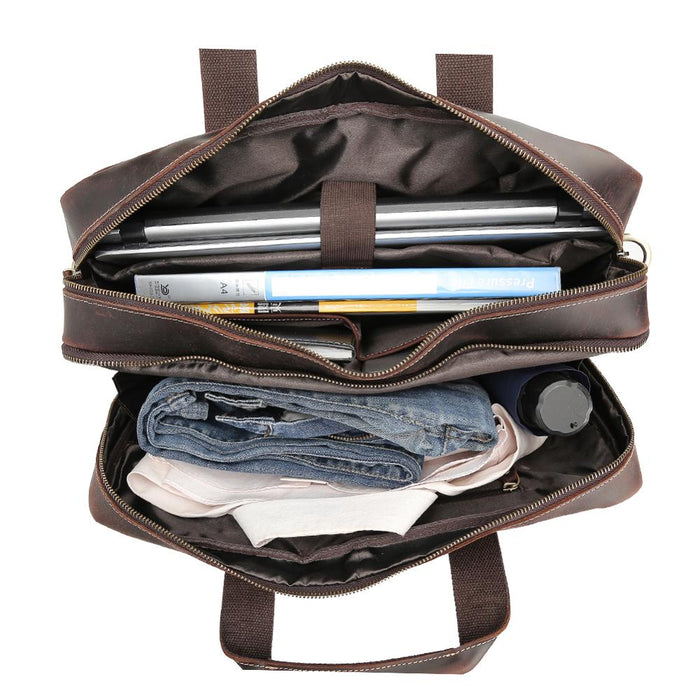 California Buffalo Leather Briefcase Bag