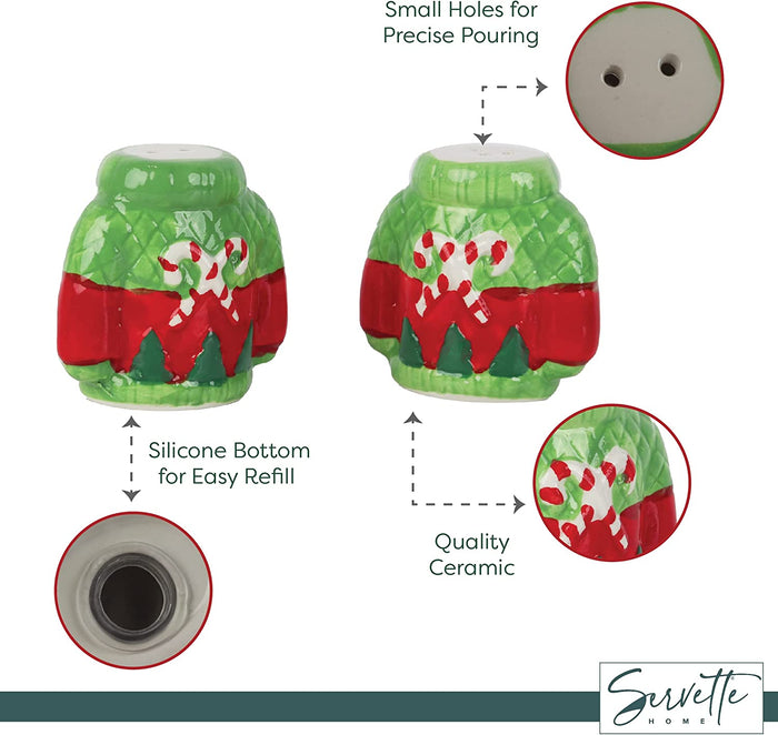 Candy Cane Sweater Salt and Pepper Shaker