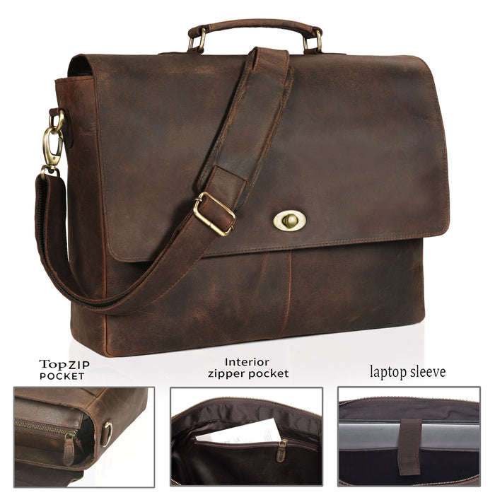 Captain Lawyer Leather Messenger Bag