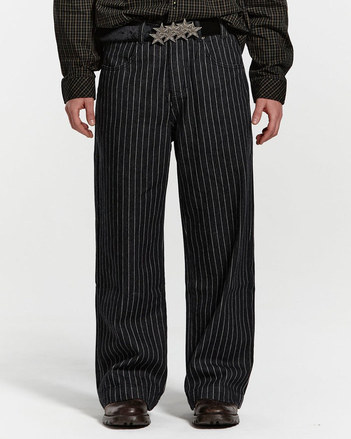STRIPES CASINO V1 PANTS BLACK DENIM - COLD CULTURE #man