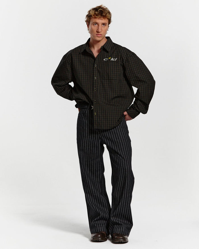 STRIPES CASINO V1 PANTS BLACK DENIM - Cold Culture #man