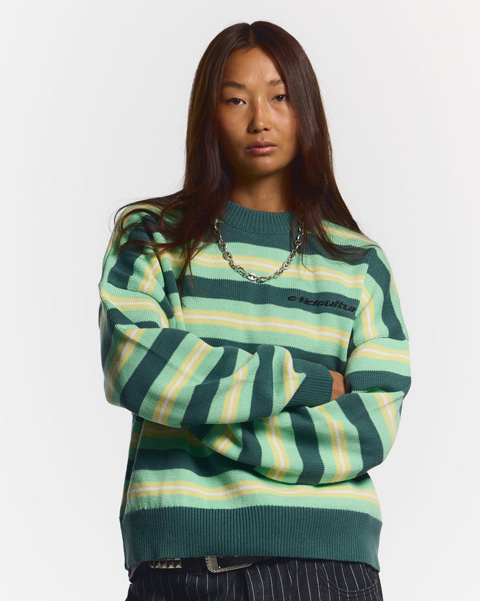 CASINO STRIPES KNIT PALE JADE - COLD CULTURE #woman