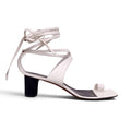 CELINE WHITE KITTEN HEELS WITH TIE WRAP DETAIL - SIZE 40