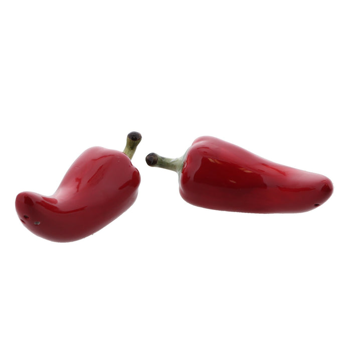 ceramic chili pepper salt and pepper shakers