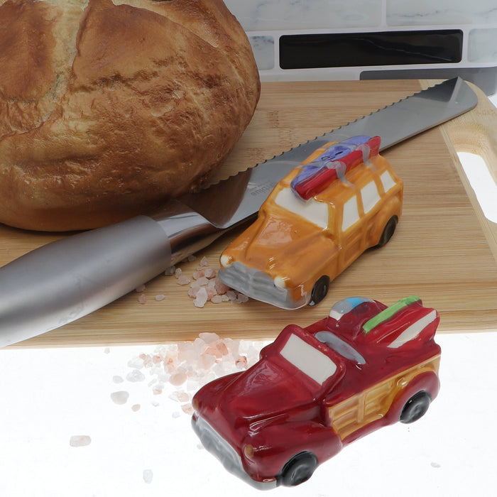ceramic retro cars salt and pepper shakers
