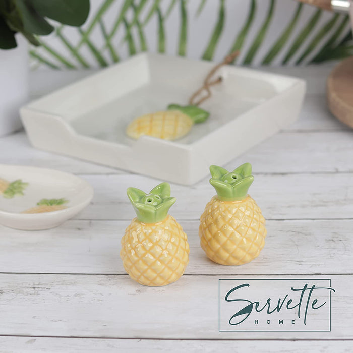 Ceramic Pineapple Novelty Salt & Pepper Shakers