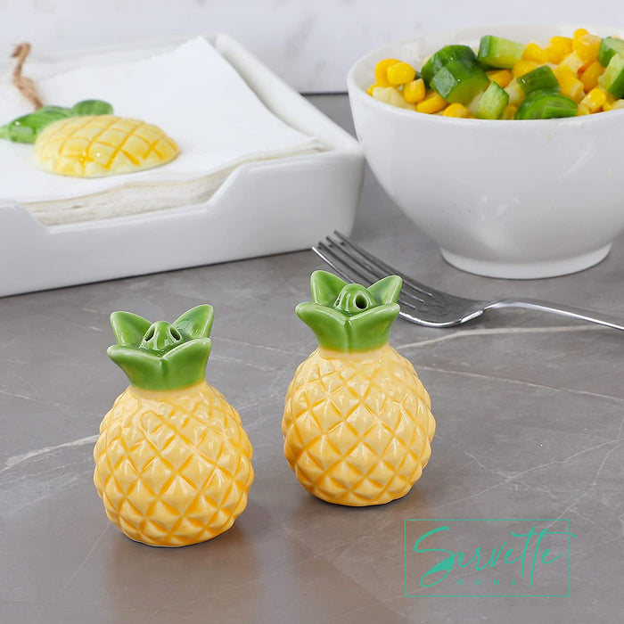 Ceramic Pineapple Novelty Salt & Pepper Shakers