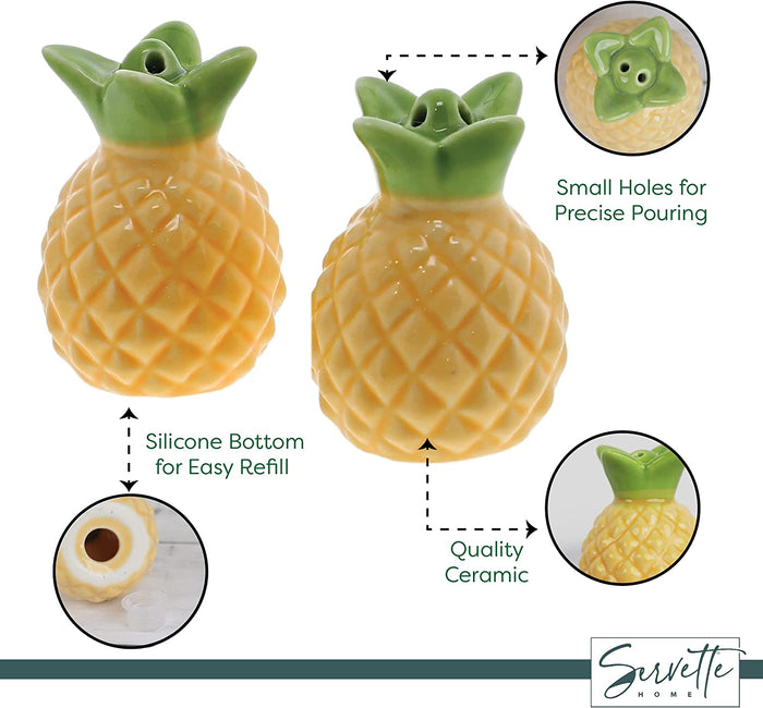 Ceramic Pineapple Novelty Salt & Pepper Shakers