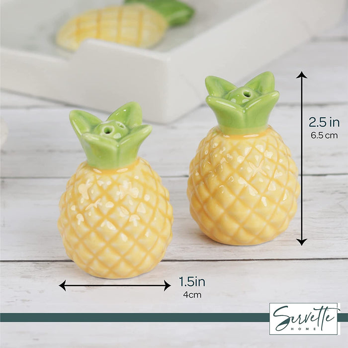 Ceramic Pineapple Novelty Salt & Pepper Shakers