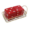 Ceramic Red Dice Salt and Pepper Shaker Set
