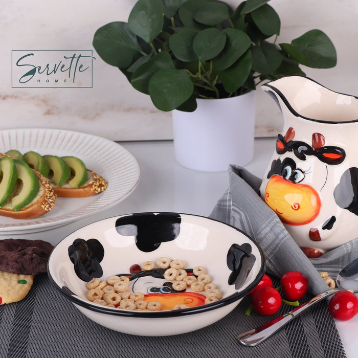 Ceramic Salad Bowl Cow